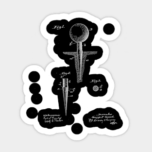 Golf Tee Vintage Patent Drawing Sticker